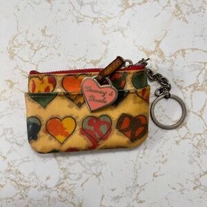 Vintage Dooney & Bourke Heart Print Mini Coin Key Pouch